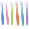 thumbnail image 3 of Cuchara de silicona suave para bebé, cuchara de Color caramelo, platos de alimentación para niños, alimentador de seguridad, cuchara de entrenamiento para comer, 3 of 4