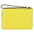 thumbnail image 2 of Coach Women's Small Corner Zip Crossgrain Leather Wristlet (Bright Yellow), 2 of 3
