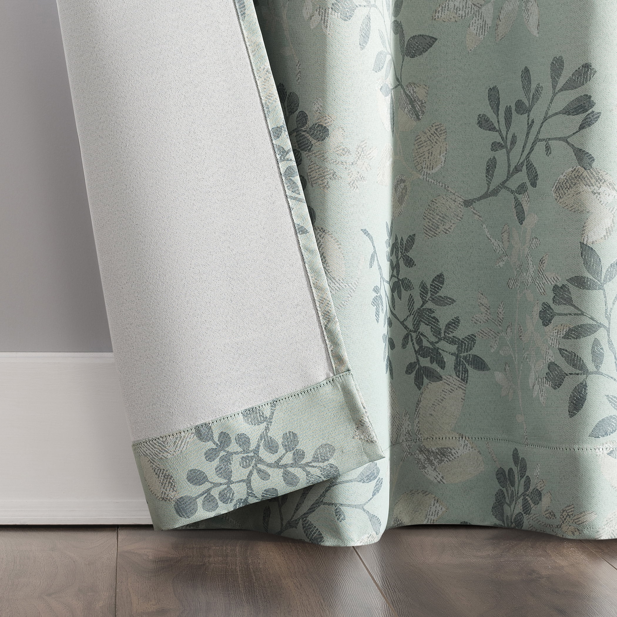 Mainstays Blackout Grommet Single Curtain Panel, 1 Panel, Green Botanical, 40"W x 95"L