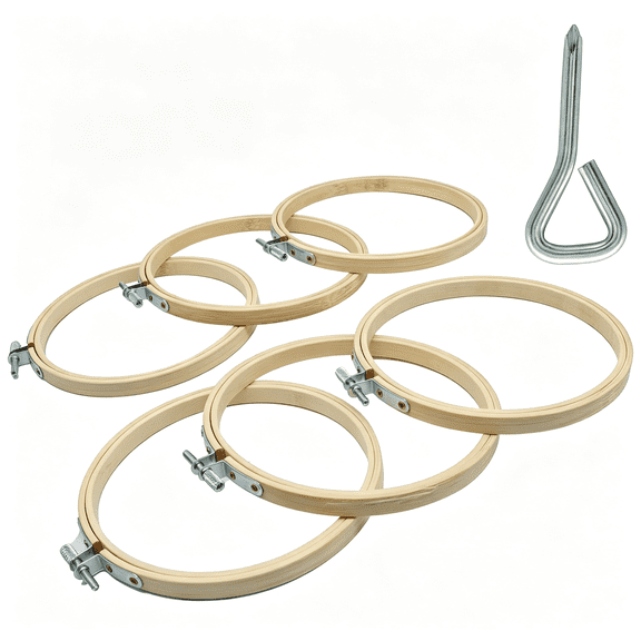 XIBUFE 6 Pack Embroidery Hoop, 5 Inch 5 inch embroidery hoop, Small Bamboo Circle Cross Stitch | Art Craft Sewing, For Embroidery Enthusiasts