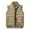 Khaki, variant on Men's Casual Solid Color Vest - Stand-up Collar Zip-up Fleece-lined Warm Sleeveless Jacket, Army Green, Size L