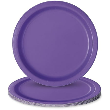 Neon Purple Round 7" Dessert Plates, 8ct