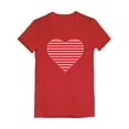thumbnail image 1 of Tstars Girls Valentine's Day Shirts for Kids Love Red Striped Heart Love Gift Idea for Girl Toddler Kids Girls Fitted T Shirt, 1 of 6