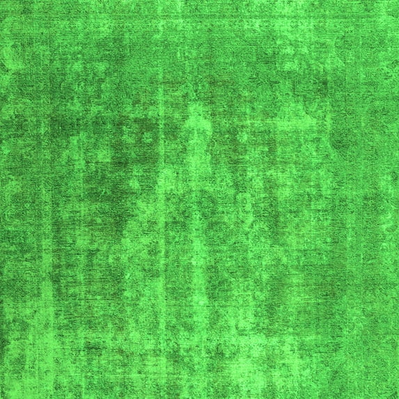 Ahgly Company Indoor Square Abstract Green Contemporary Area Rugs, 7' Square