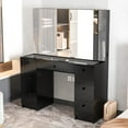 thumbnail image 5 of Boahaus Venus Modern Vanity Desk Ser, Black Finish, for Bedroom, 5 of 8