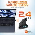 thumbnail image 4 of Delton G12 Ergonomic Wireless Wrist Rest Keyboard and Vertical Mouse with USB Dongle for Computer, Laptop - Black, 4 of 9