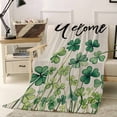 thumbnail image 4 of Throw Blanket Fleece Throw Blanket 40x50in, Farm Lucky Shamrock Soft Lightweight Bed Blankets St. Patrick's Day Welcome Quote Fuzzy Couch Blankets for All Season, 4 of 9