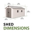 thumbnail image 4 of Lifetime Lockable DIY Polyethylene Storage Shed, 109 sq. ft., 8' x 15', Tan & Brown (60075), 4 of 12