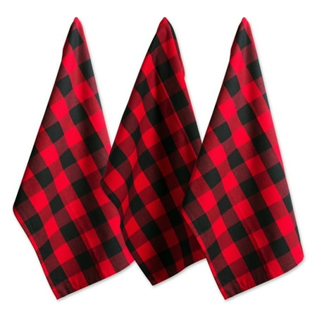 Buffalo Clock - Design Imports Buffalo Check Dishtowel Set, Set of 3, 30