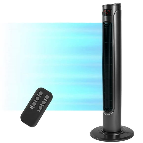 Simple Deluxe Ventilador de torre oscilante de 36 pulgadas para dormitorio con pantalla LED de control remoto y 3 velocidades, 3 modos, temporizador de 15 horas, ventilador silencioso para interior, o