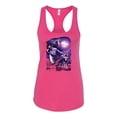 thumbnail image 2 of Wild Bobby, Fantasy Wolf Howling at The Full Moon Animal Lover Ladies Racerback Tank Top, Raspberry, Large, 2 of 3