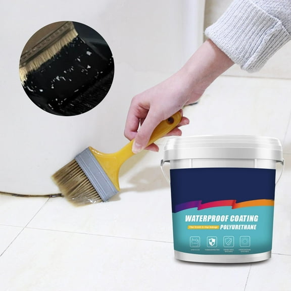Storsr Water-Based Polyurethane Waterproof Coating - 0.6oz Leak Repair Sealant for Roof, Exterior Walls, Concrete, Metal & Wood Surfaces,Black