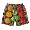 thumbnail image 3 of Uemuo Spices And Herbs Pattern Men's Swim Trunks Hawaiian Beach Bathing Suit Swimsuits Beach Quick-Dry Shorts with Pockets-Large, 3 of 9