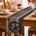 thumbnail image 5 of Western Texas Star Retro Table Runner - 90 Inch Long Country Farmhouse Brown Wooden Cotton and Linen Blended Dress Scarves Farmhouse Table Runner for Kitchen Dining, Coffee Table, 13" x 90", 5 of 8