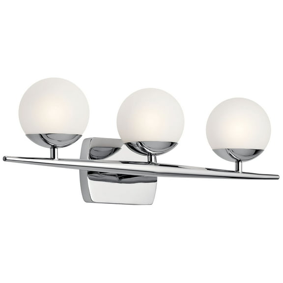 3 Light Bath Vanity In Mid-Century Modern Style-7.75 Inches Tall And 24.5 Inches Wide Kichler Lighting 45582Ch
