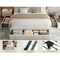 thumbnail image 6 of EnHomee Queen Bed Frame with 3 Storage Drawers Upholstered Queen Size Bed Frame with Headboard Noise Free Platform Bed with Metal Frame & Wood Slats Support Beige Bedroom Furniture for Adults Clothes, 6 of 8