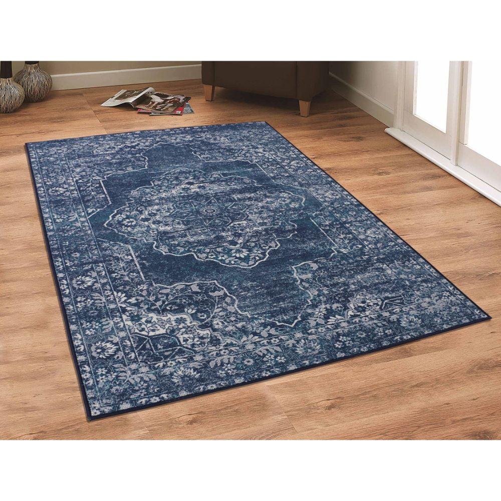 RugSmith Modena Denim Distressed Vintage Inspired Area Rug, 5' x 7