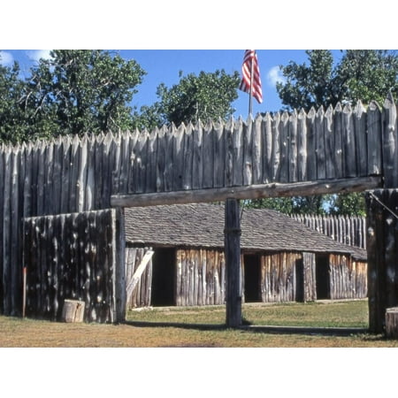 Fort Mandan, Reconstructed Lewis and Clark Campsite on Missouri River, North Dakota Print Wall