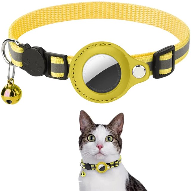 Collier Porte-Chat Bandes Réfléchissantes Réglables Collier Chaton Étanche Collier Cloche pour Animaux