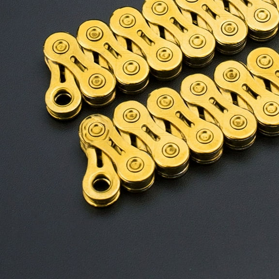Masteelf Golden Bike Chain for Mountain Bikes with Hollow Design and Rust-Proof Coating 10-Speed