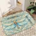 thumbnail image 4 of Blue Cartoon Dragonfly Plush Flannel Bath Rug 16x24 Inches, Quick Dry Absorbent Non Slip Mat for Bathroom Sink Tub, 4 of 8