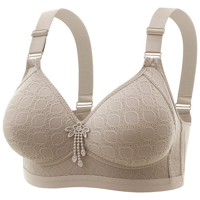 Karight Plus Size Wireless Bra for Women Floral Print Full Coverage Bra Comfortable Supportive Soft Everyday Bralette