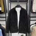 thumbnail image 6 of LEKWK Fleece Jacket for Men Full Zip Stand Collar Warm Winter Outerwear Cozy Thermal Coat with Side Pockets Casual Lightweight Soft Pullover for Outdoor Black L, 6 of 6