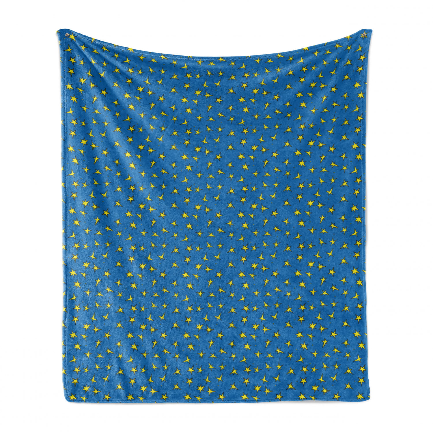 Yellow Sea Blue 60 x 80 Ambesonne Stars Soft Flannel Fleece Throw Blanket Repetitive Cool Tone Sky Elements Night Cartoon Pop Art Inspired Illustration Cozy Plush for Indoor and Outdoor Use 