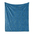 thumbnail image 1 of Stars Soft Flannel Fleece Throw Blanket, Repetitive Cool Tone Sky Elements Night Cartoon Pop Art Inspired Illustration, Cozy Plush for Indoor and Outdoor Use, 50" x 60", Yellow Sea Blue, by Ambesonne, 1 of 5