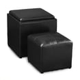 thumbnail image 1 of Pemberly Row Pouf Simple Cube en Noir, 1 of 2