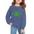 thumbnail image 4 of Mercatoo Boy Girl St 𝐏atricks Day Crewneck Shirts 𝐂lover 𝐒hamrock Long Sleeve Irish Green Sweatshirt, 4 of 6