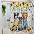 thumbnail image 3 of Spring Dog Shower Curtain Set, Waterproof Shower Curtains for Bathroom, Sunflower Daisy Botanical Watercolor Washable Fabric Cloth Bath Curtain for Bathtub Decoration with Hooks 72x78 Inches, 3 of 9