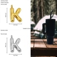 thumbnail image 2 of Letter Charm Accessories for Cup, 2 PCS Stainless Steel Initial Name ID Personalized Handle Charm for Simple Modern Tumbler, Bubble Shape Golden/Silver Identification Charms, 2 of 5