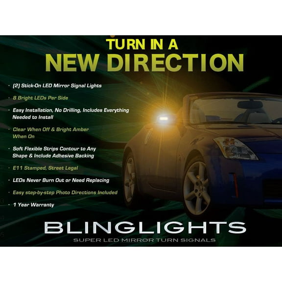 For 2003-2009 Nissan 350Z Side Mirror LED Turnsignal Lights