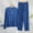 Blue, variant on uublik 2 Piece Plus Size Outfits for Women Long Sleeve Pullover Tops and Wide Leg Pants Lounge Set Blue, XXL