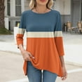 thumbnail image 3 of 3/4 Sleeve Tunic Tops for Women Loose Fit Dressy Casual Blouse Flowy Shirts to Wear with Leggings S-3XL, 3 of 5