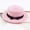2Pink, variant on Venzia Women Woven Straw Bowler Hat Rolled Brim Solid Color Sun Hat Uv Protection Summer Bucket Hat Hot Pink 头围57cm