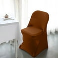 thumbnail image 4 of BalsaCircle 30 Cinnamon Brown Spandex Stretchable Folding Solid Chair Covers Slipcovers Wedding decorations, 4 of 8