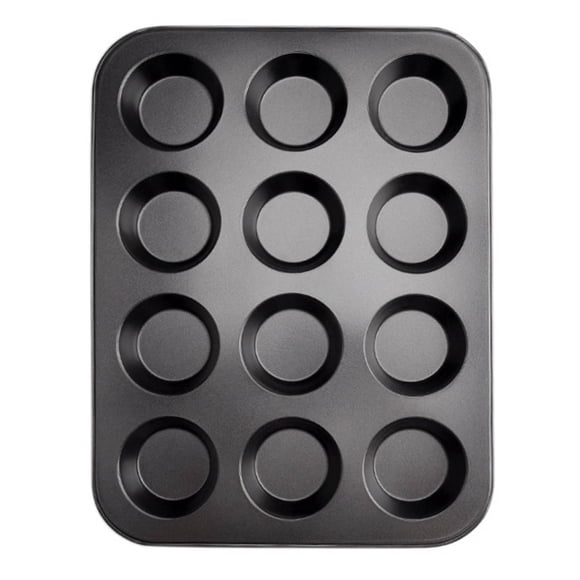Cateissary Bandeja para hornear magdalenas de 12 cavidades, antiadherente, para magdalenas, pasteles, pan, gelatina, bandeja para hornear Herramientas y accesorios para hornear