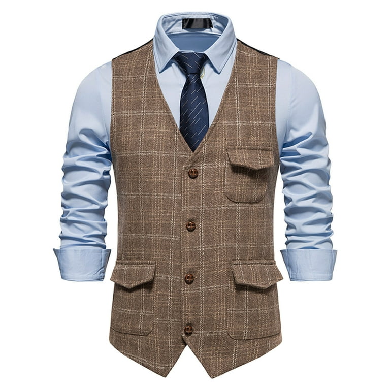 Men's Slim Solid Color Lattice Suit Vest Men's Slim Solid Color Lattice Suit Vest