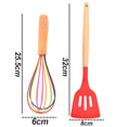 thumbnail image 2 of Utensilios de cocina antiadherentes con mango de madera, herramientas de cocina resistentes al calor, sin BPA, 2 uds., 2 of 5