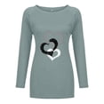 thumbnail image 3 of MesaSe T-Shirts à Manches Longues pour Femmes Time And Tru Femmes Mode Décontractée Imprimé Col Rond Ample T-Shirt à Manches Longues Haut Blouse Chandail, 3 of 6