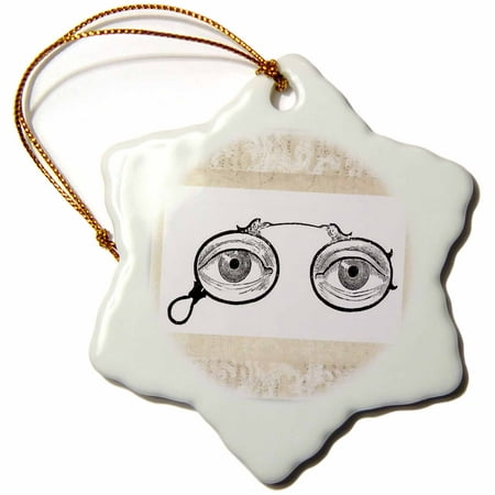 3dRose Eyeglasses - Snowflake Ornament, 3-inch