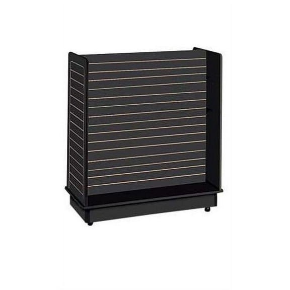 24 x 48 x 48 inch Black Slatwall Gondola with Wheels - Moveable Slatwall Display Organizer for Retail  Home  Garage  and Boutique - Stylish and Sturdy Slatwall Merchandiser for Storage and Display