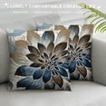 thumbnail image 3 of Nawypu Brown Dark Blue Pillow Covers 18x18 Dahlia Flower White Gray Elegant Colored Throw Pillows Farmhouse Outdoor Decor for Home Living Room Sofa Bed Modern Floral Square Cushion Case, 3 of 5