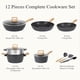 thumbnail image 2 of Juego de utensilios de cocina SODAY, granito negro, antiadherente, inducción, 12 unidades, 2 of 7
