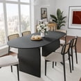 thumbnail image 2 of Flora 67"x33.5" Soild Wood Dining Table Oval Kitchen Table, Black, 2 of 9