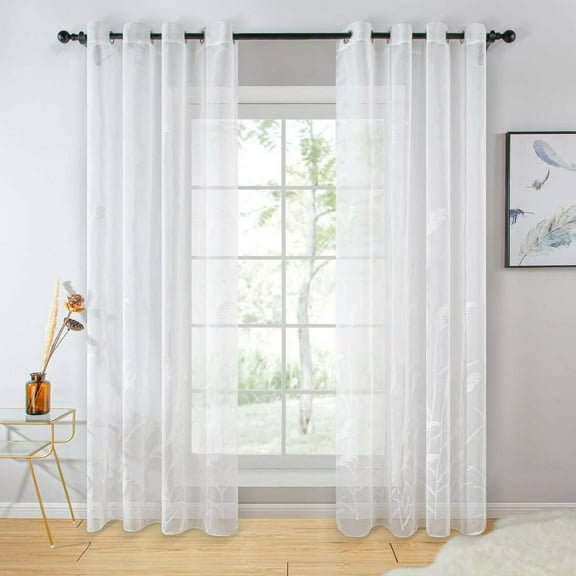 Dolce Mela DMC725 Malta - Sheer Curtain Panel, White - Tall
