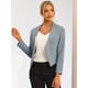 thumbnail image 2 of Chaqueta Corta Casual De Negocios De Oficina De Trabajo Sin Cuello Para Mujer Gris azul3 XL, 2 of 6