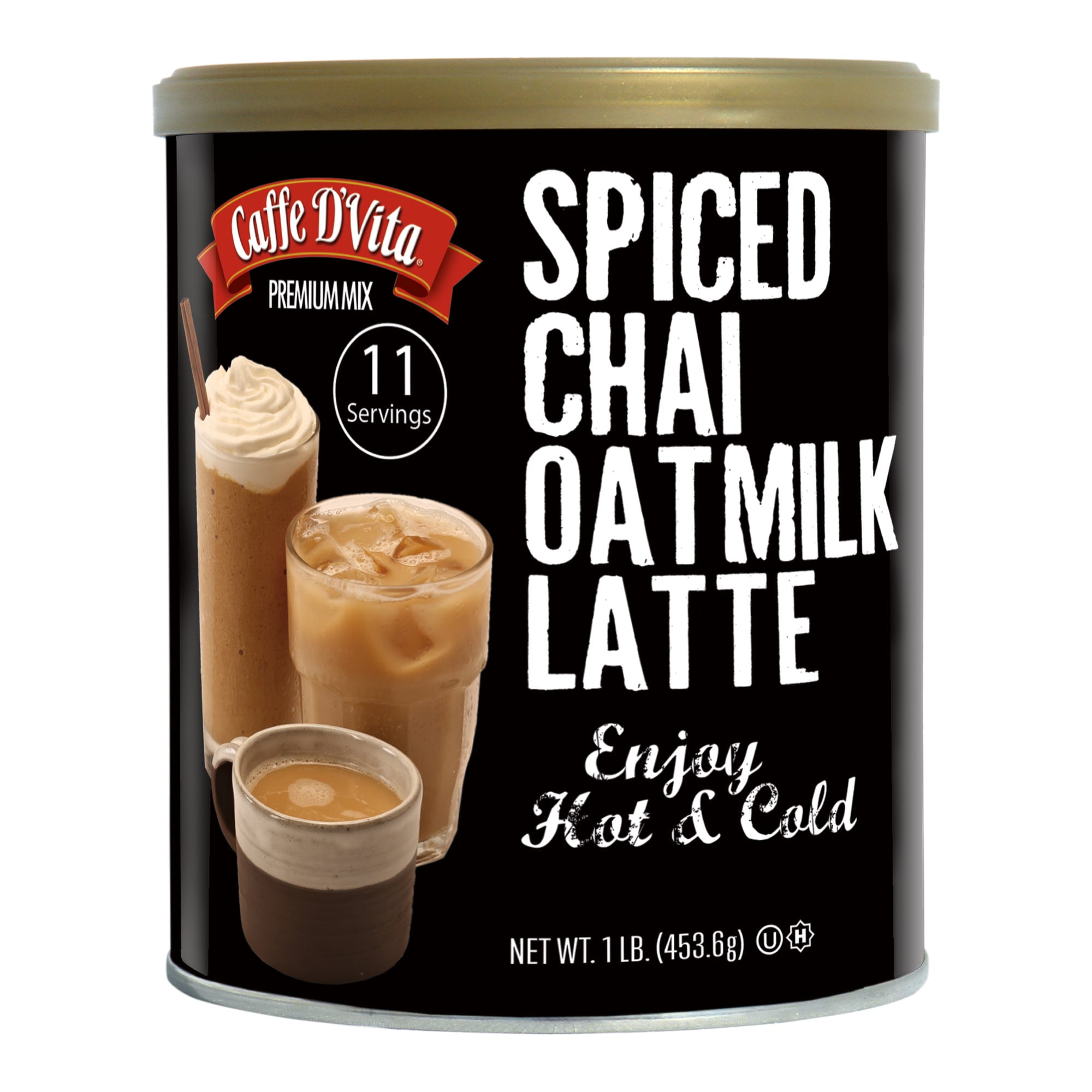(6 pack) Caffe D'Vita Spiced Chai Oatmilk Latte Powdered Instant Mix 16
